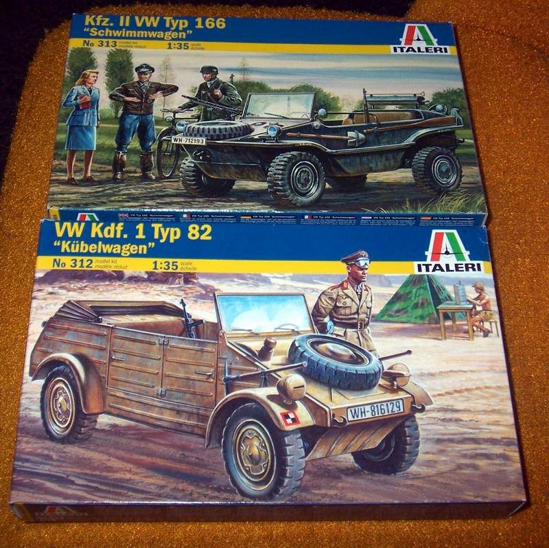 German VW Kübelwagen + Schwimmwagen 135 Italeri Neu