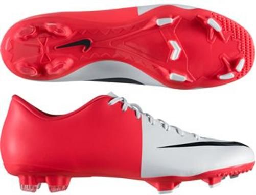 NIKE FUßBALLSCHUHE MERCURIAL VICTORY III FG WEIß ROT Gr. 42,5