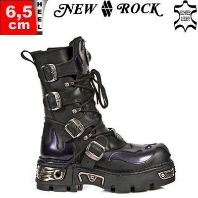 BOOTS schwarz + LILA Dämonen + Flammen Gr36 47 Z8 M.107 S4