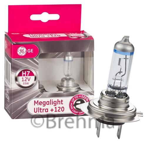 2er Set H7 PX26d GE General Electric Megalight Ultra +120