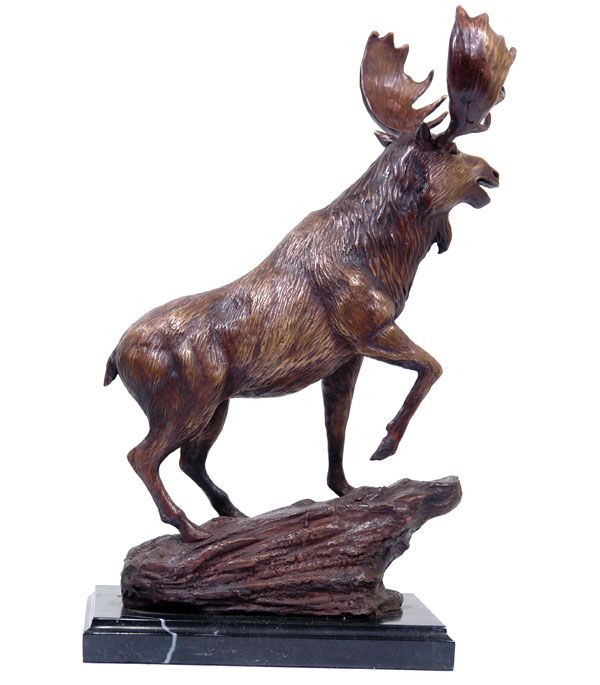 JAGDWILD BRONZE ELCH SKULPTUR SCHWEDEN KAPITALER BRONZE HIRSCH JÄGER