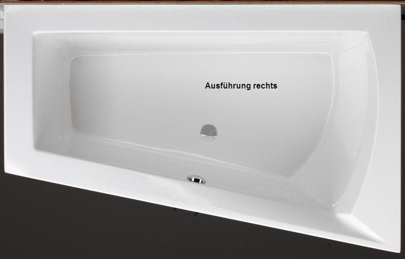 Badewanne Raumsparwanne 175 x 135 x 49 cm Eckbadewanne