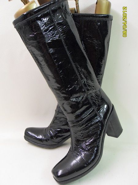 VIC MATIE*Lackleder*Stiefel*Twiggy*Mod*Schlupstiefel*Boots*38*Stiefel