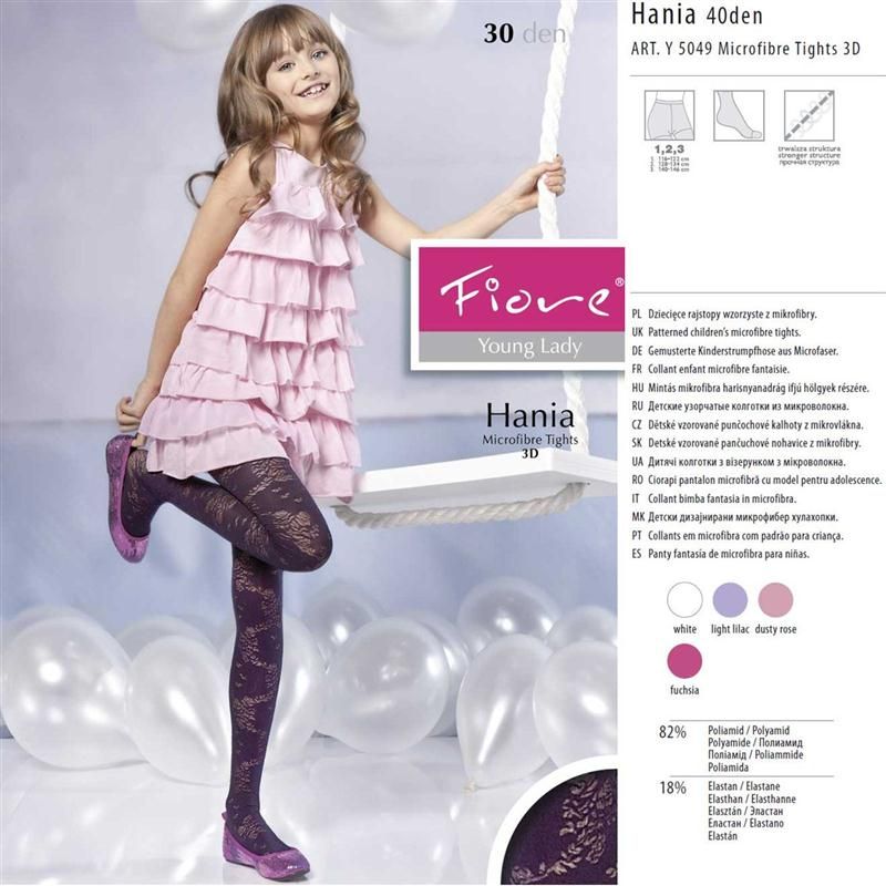 Fiore Hania 40den Kinderstrumpf Microfaser Gr.116 146