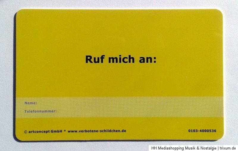 PVC Ortsschild, Fun Schild, Ich liebe Dich 5,5 x 8,5 cm