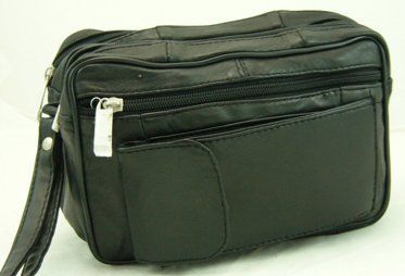 Doppelkammer Herrentasche Gelenktasche schwarz #153