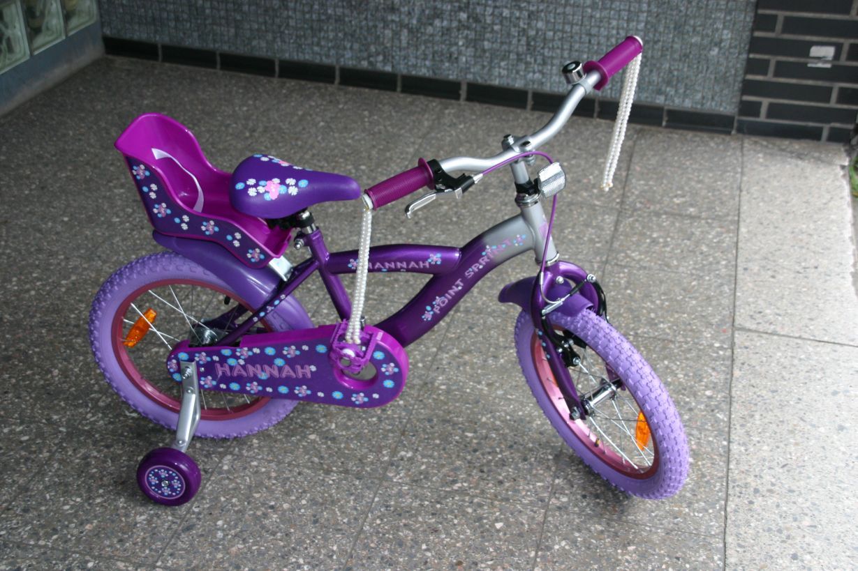 16 Zoll Kinderfahrrad Rücktritt Kinderrad Stützrad Fahrrad Lila