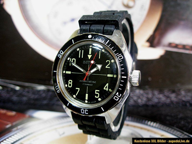 Seltene Handaufzug Taucheruhr „WOSTOK Amphibia“ 20 ATM aus der