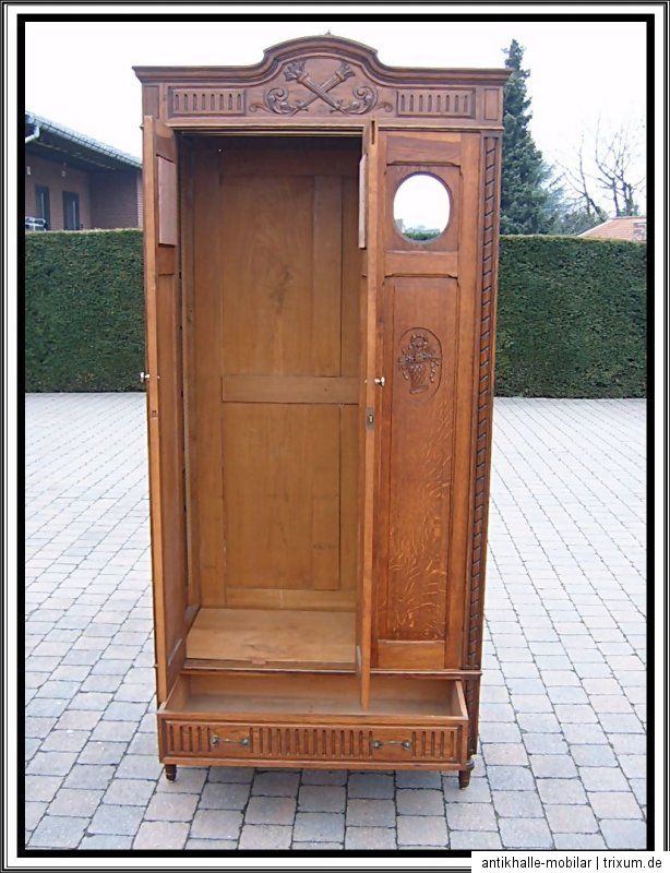 Antiker Jugendstil Kleiderschrank, Dielenschrank,Schrank um 1895