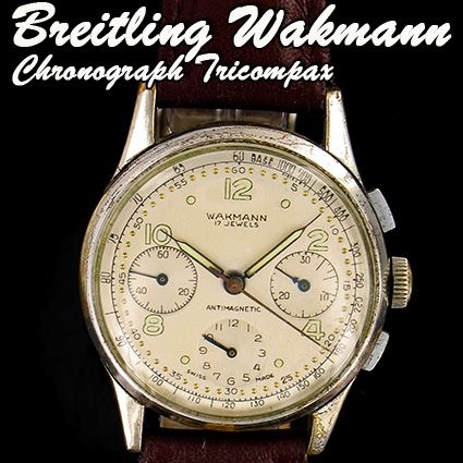  Wakmann 865 Premier Tricompax Venus 178 seltene Herrenuhr aus 1945