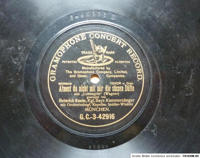 Alte Schellackplatte Grammophone Concert Record