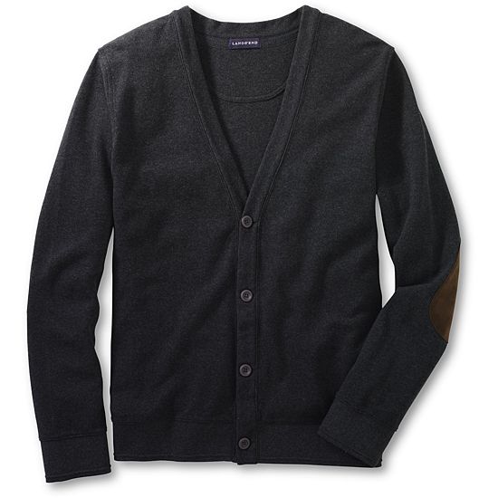 LANDS END Herren Piqué Cardigan Strickjacke *Sale*