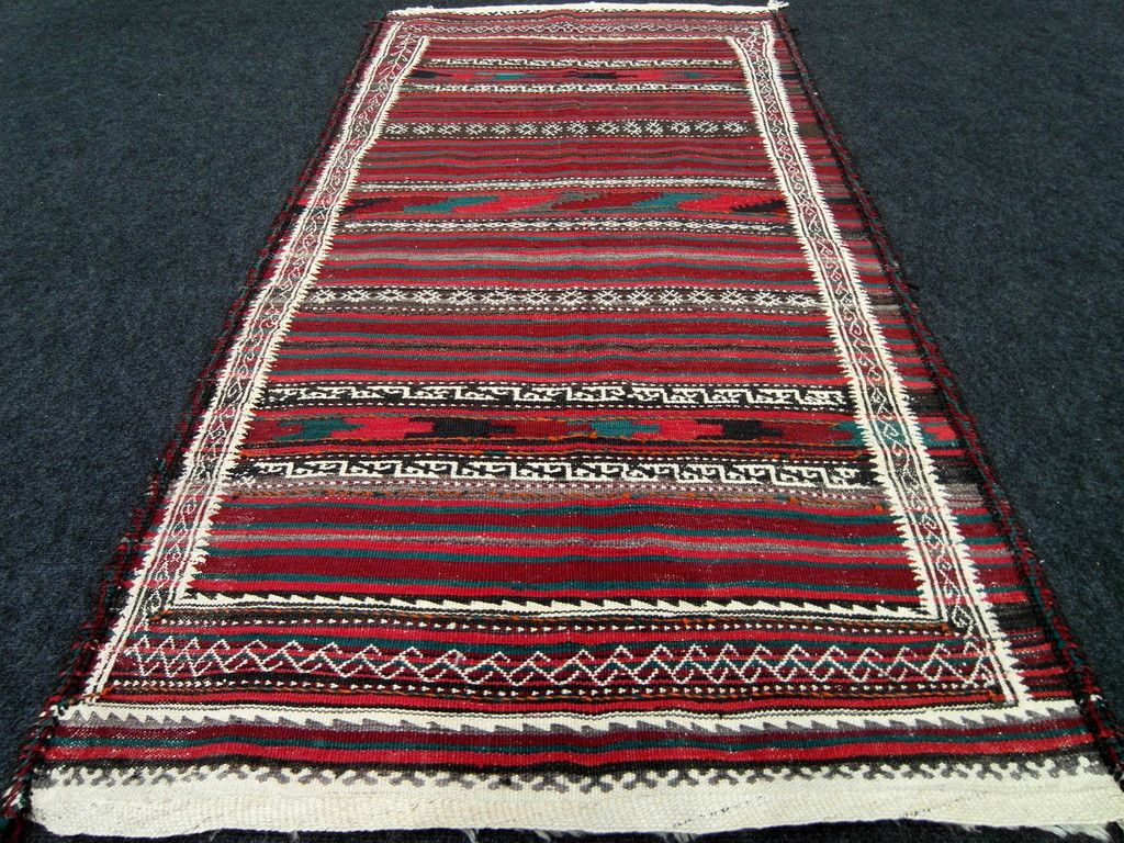 Orient Teppich Kelim Afshar Alt Nomaden Rug 176 x 90 cm