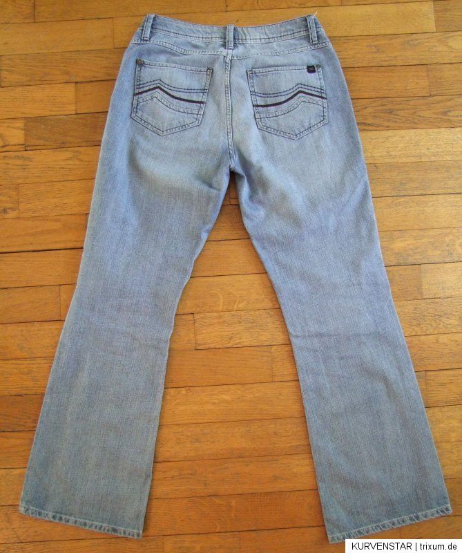 CECIL Jeans HOSE Bootcut BOOTLEG Faded USED Low Waist W33/L34 (Gr.42