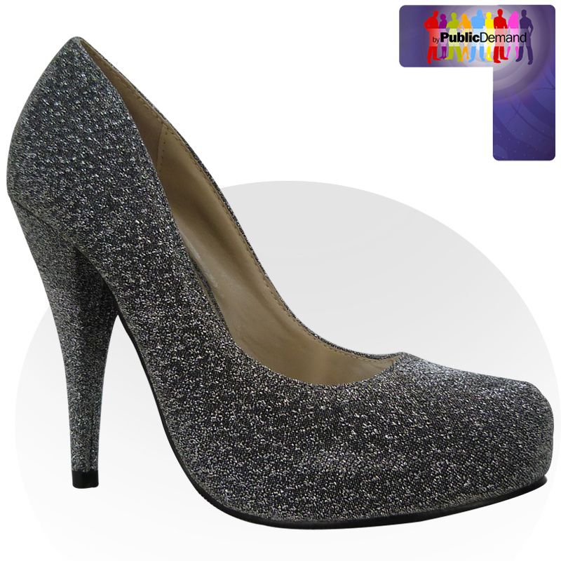 P1L Damen Pumps Hoher Absatz Stiletto Glitzer Textur Party Schuhe