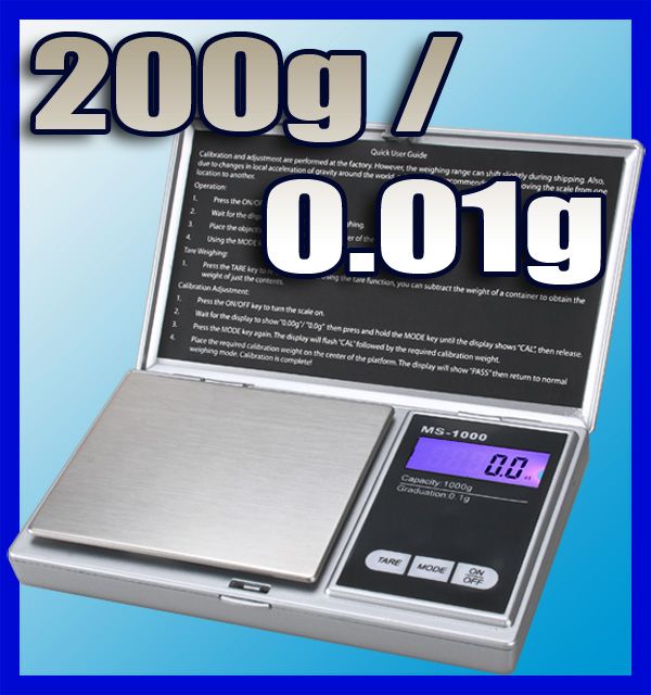 200g/0,01g Feinwaage Taschenwaage Digital Waage MS