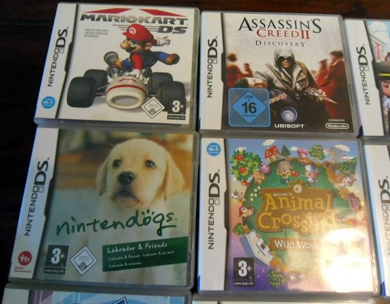 Nintendo DS Lite weiß mit OVP + 10 Spiele + Tasche, Animal Crossing