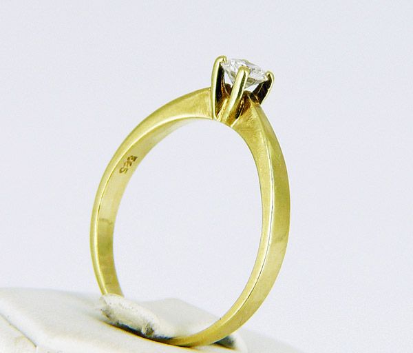 Brillantring Goldschmuck 585er Gold RING Solitär Brillant ca. 0,2