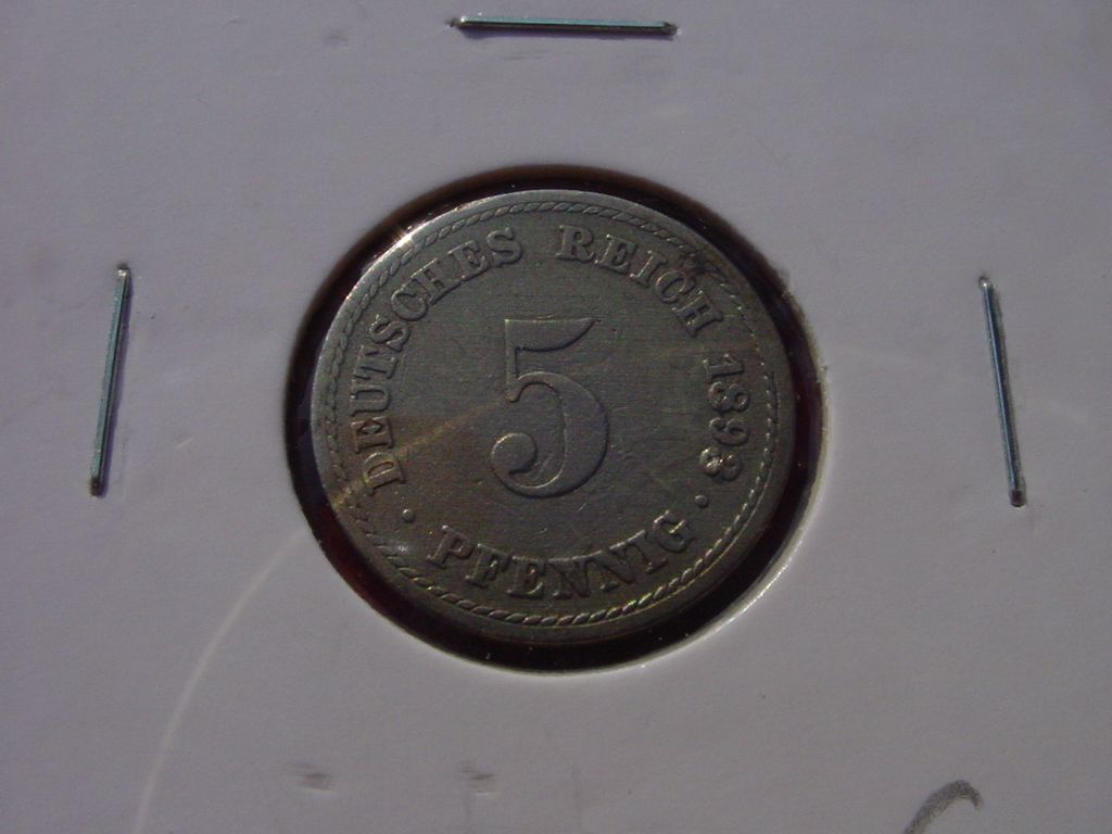 DEUTSCHES REICH 5 PFENNIG 1893 A 225