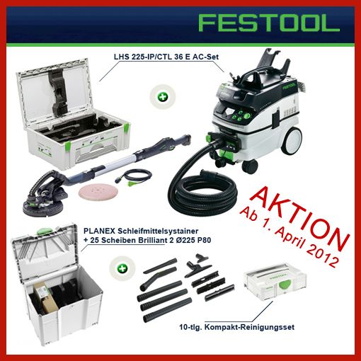 FESTOOL Langhalsschleifer PLANEX LHS 225 CT 36 Set