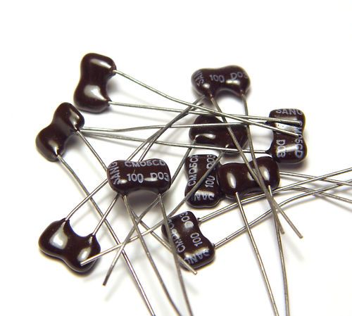 10x Glimmer Kondensator, 100 pF, Mica for Tube Audio