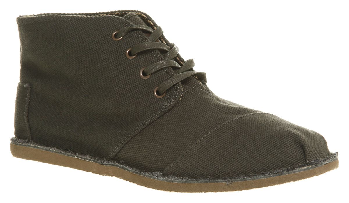 Mens Toms Desert Botas Charcoal Canvas Casual Shoes