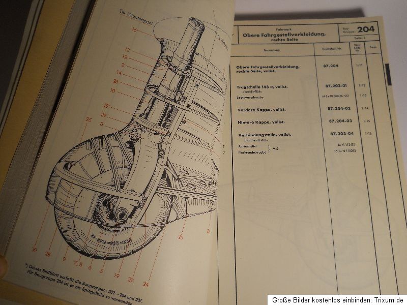 WW2 GERMAN LUFTWAFFE ERSATZTEILLISTE JUNKERS JU 87 B 1 STUKA ORIGINAL