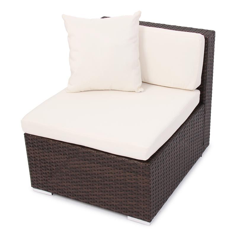 Modulares Poly Rattan Sofa RomV, braun meliert