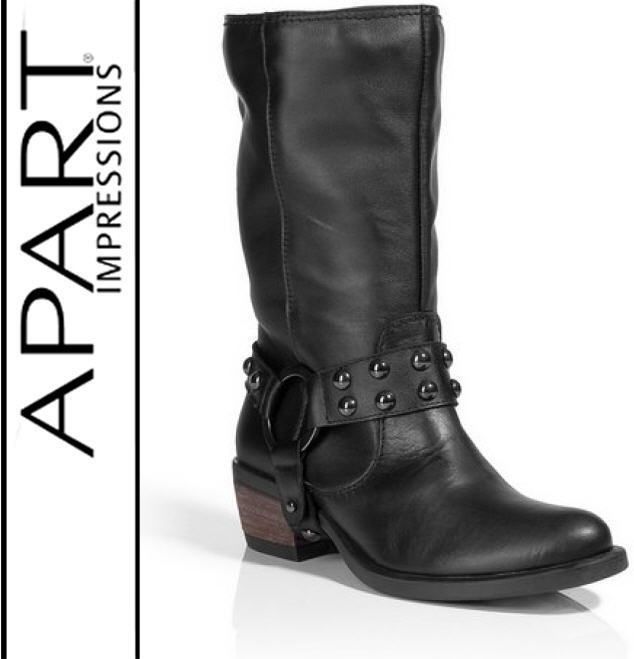 STIEFELETTEN mit NIETEN BIKER STYLE 37 APART 269€ schwarz