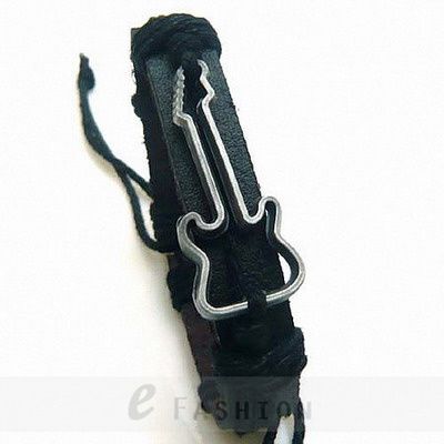 Lederarmband Surfer Style Gitarre Gravur echt Leder Armband NEU 104