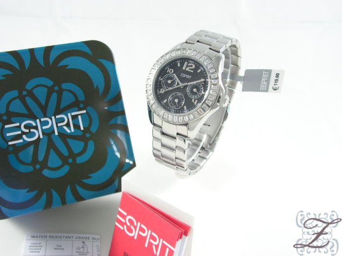 Esprit Arctic Chill Black Silver ES101732002 Damenuhr Multifunktion