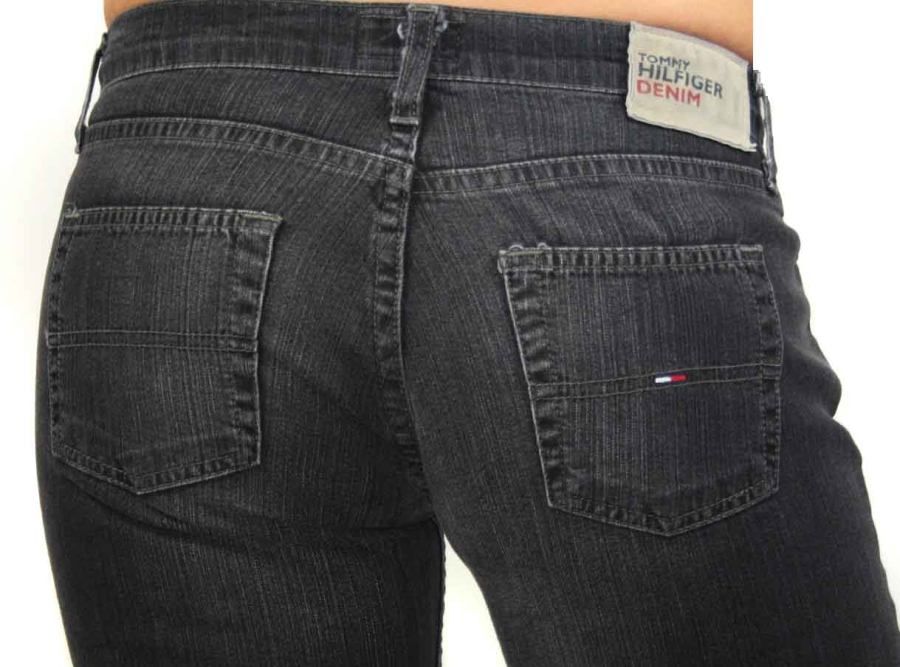 Tommy Hilfiger Hose Jeans Denim Schwarz Gr. 28/L32 #31