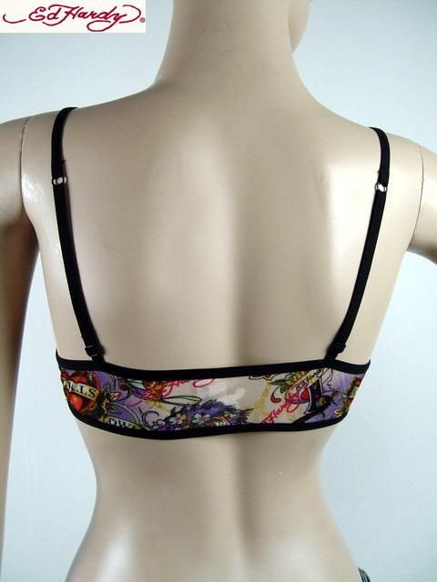 ED HARDY®Bralette Bustier BH *LOVE KILLS*36/S Mesh D283