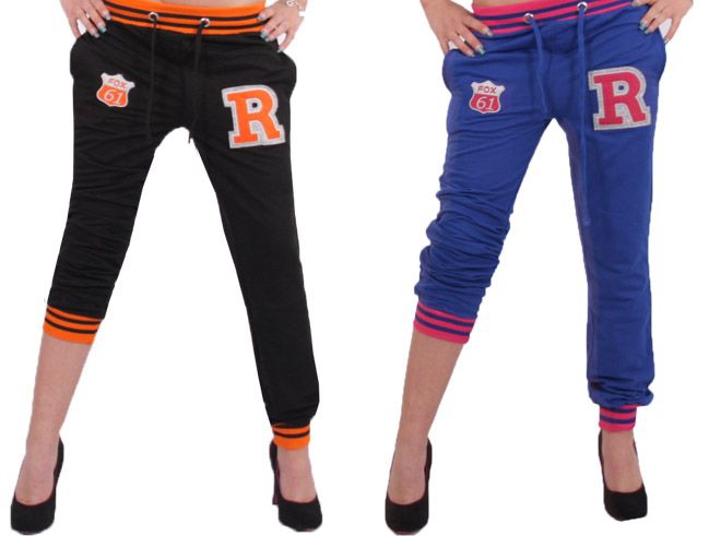 Damen Fitnesshose R Patch College Sporthose Stoffhose Jogginghose