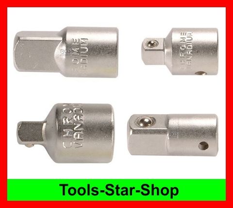 4x Stecknüsse Adapter für 1/2+3/8+1/4 Ratschen Knarren