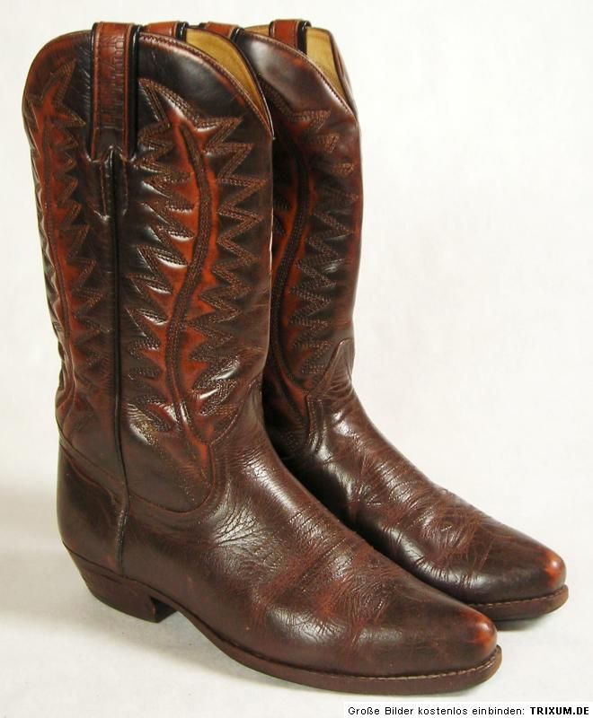 Westernstiefel Stiefel Leder 41LOBLAN Braun Vintage Cowboystiefel