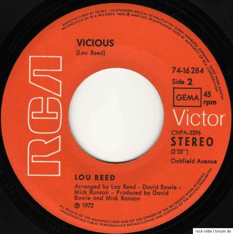 LOU REED   Vicious / Walk On The Wild Side 7