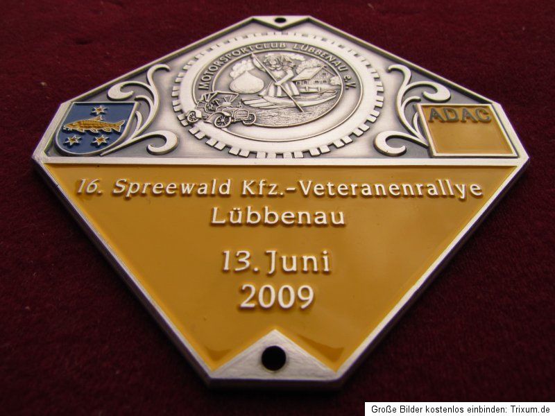 SPREEWALD VETERANEN RALLYE MSC LÜBBENAU ADAC 2007 EMAILLE BADGE