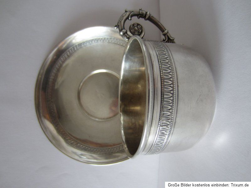 Tasse /Untertasse, Frankreich, 950 Silber, Minerva Punze