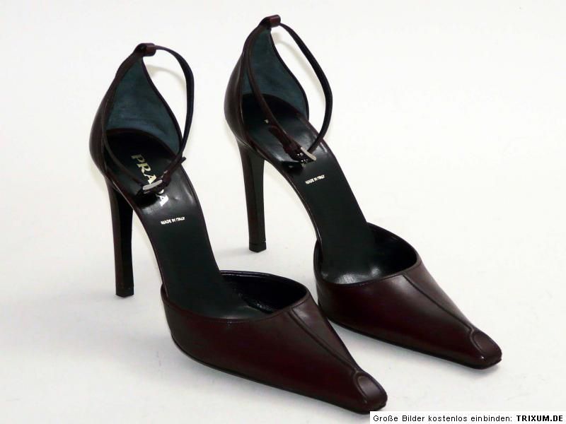 Prada Pumps Neu NP 329,  Gr. 39 UK 6 Mosto Leder High Heels