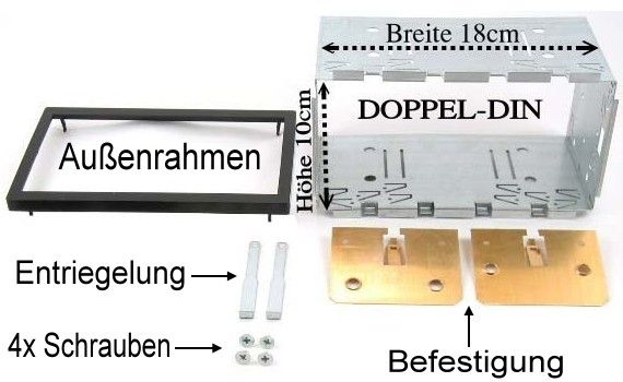 DOPPEL DIN Unsiversal Metal Rahmen Einbauschacht SET #8