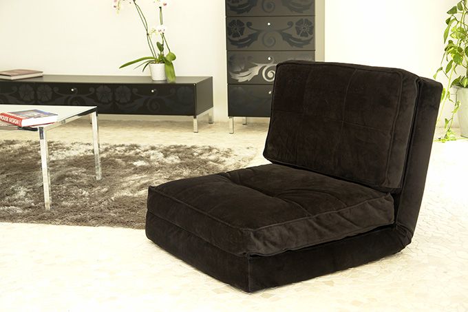 Schlafsessel / Schlafsofa Yoga Mikrofaser schwarz