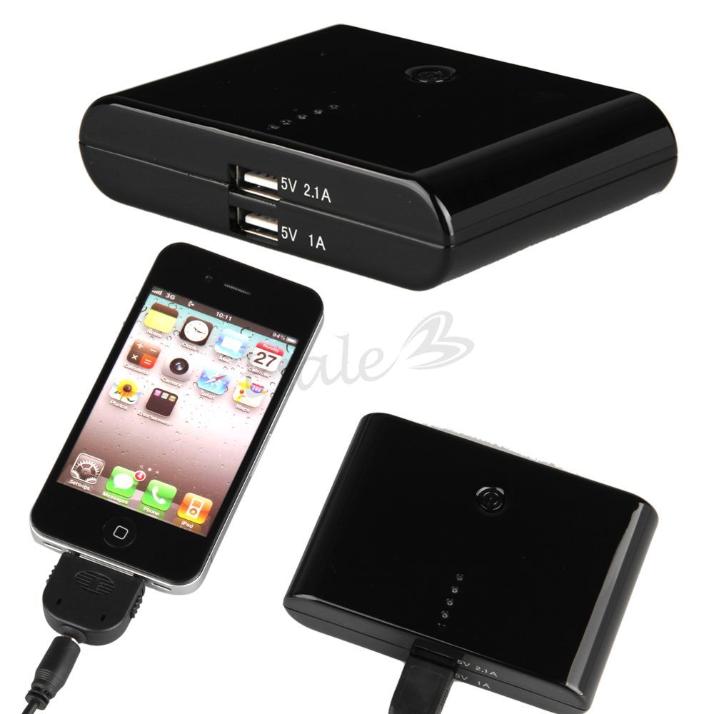 12000mAh Ladegeraet Power Station Extern Akku Dual USB fuer iPhone