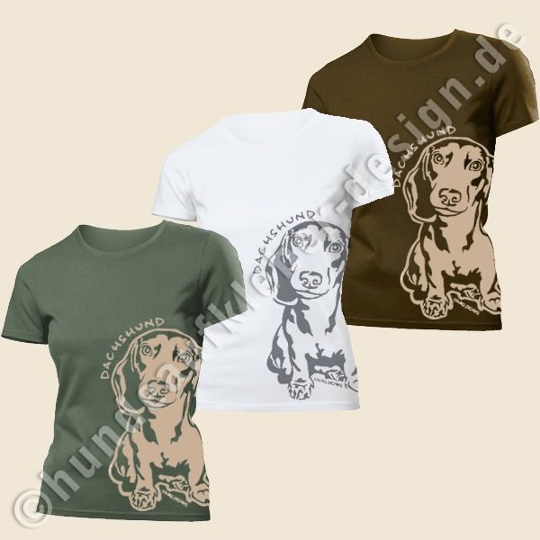 Dackel (kurzhaar) Hunde Damen T Shirt  Hundeartikel334