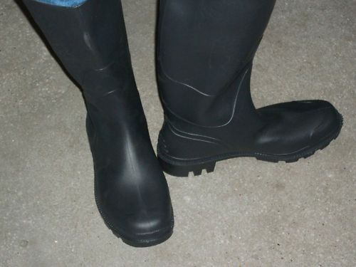 PVC Stiefel, Markant, Schwarz, Neu, EN347O4