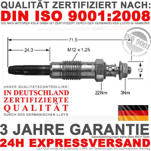 Glühkerze passend für BMW E30 E36 E34 E39 E38 TOP