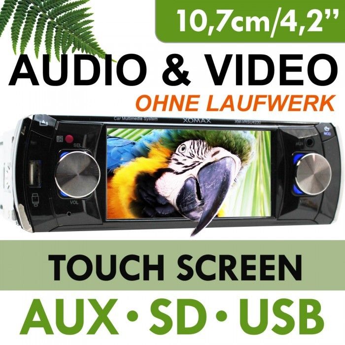11cm/4,2TOUCHSCREEN Monitor USB+SD=64GB VIDEO AUDIO MPEG4  WMA