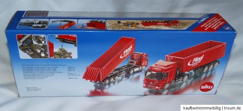 SIKU Super Serie 3537 LKW mit Muldenkipper Fliegel Trailer in 155 Neu