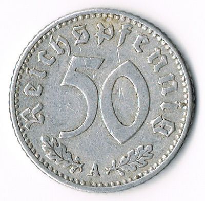 REICH 50 PFENNIG REICHSPFENNIG 1941 A HK JAEGER J. 372