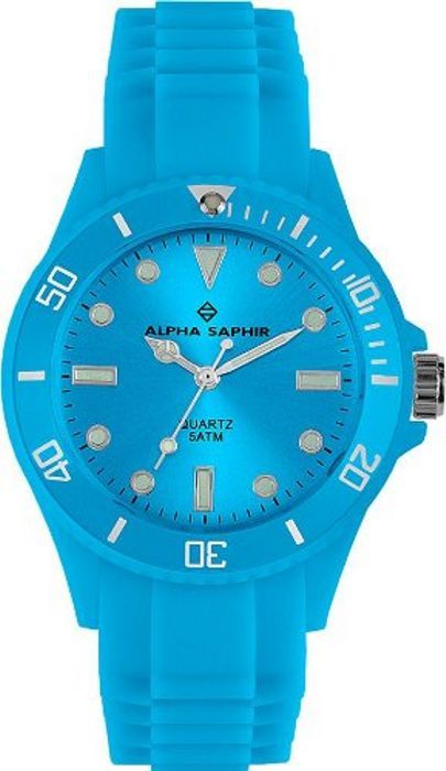 ALPHA SAPHIR Jaques Lemans Uhr 371L Armbanduhr Silikon blau Damenuhr